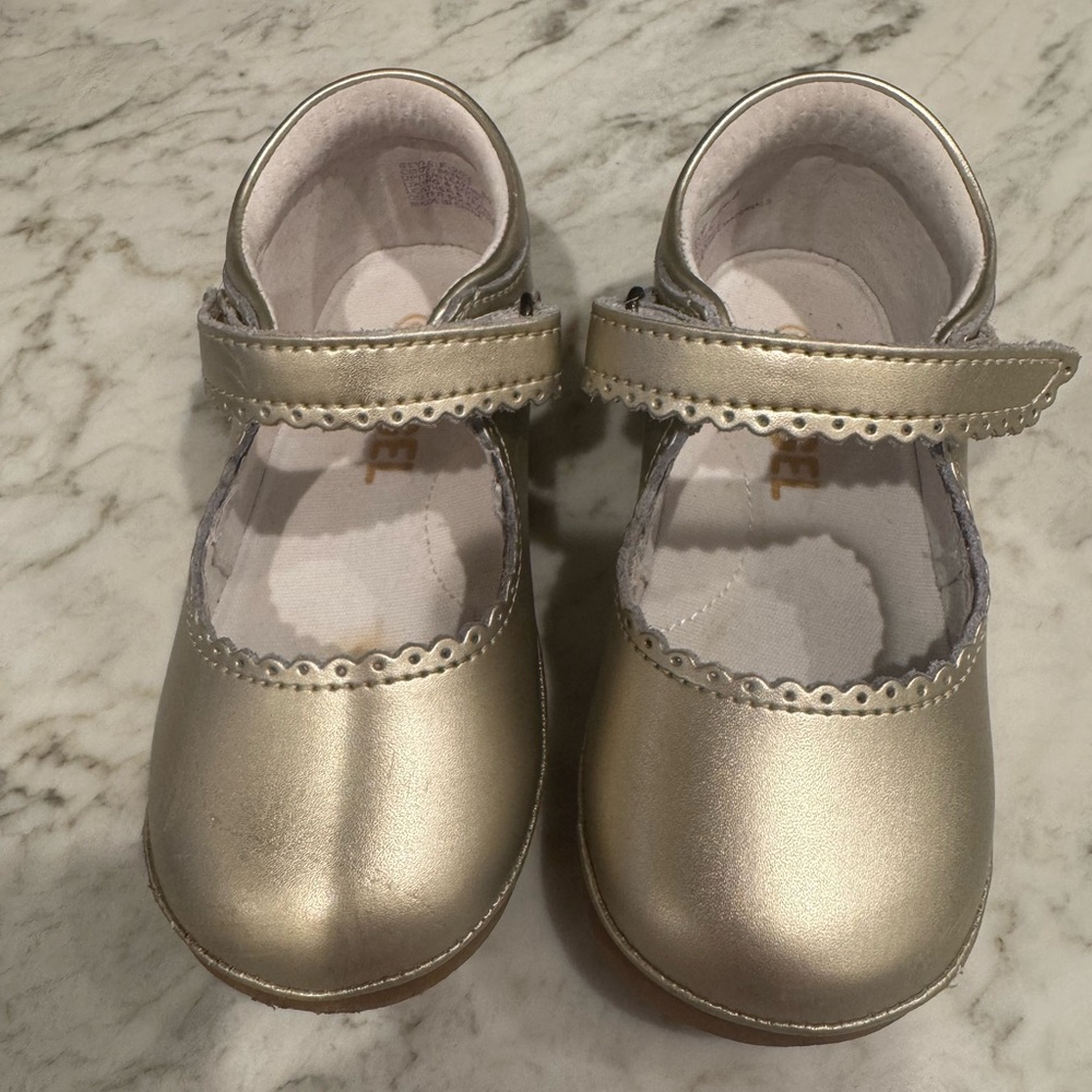 Baby Girl Metallic Gold Mary Jane Walker Shoes